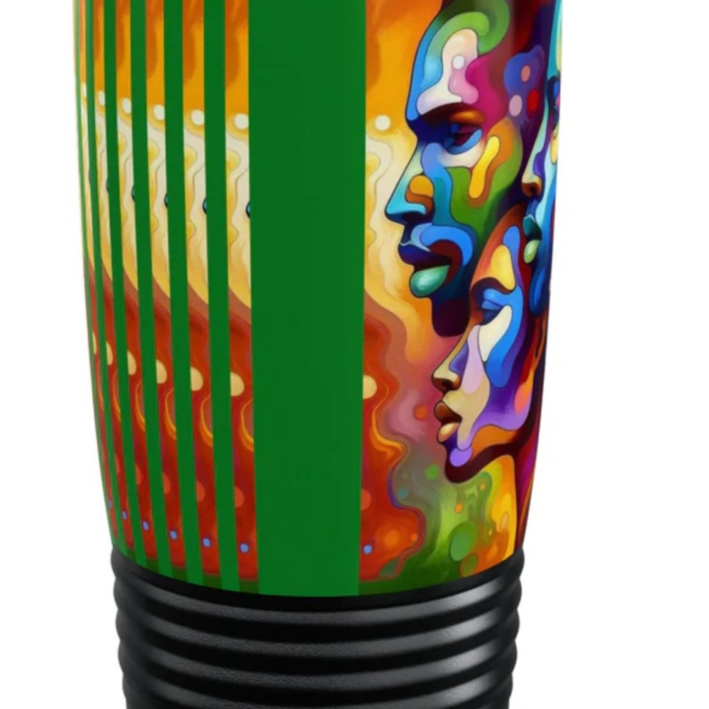 Multicolor Abstract Faces Tumbler - Picture 4 of 6